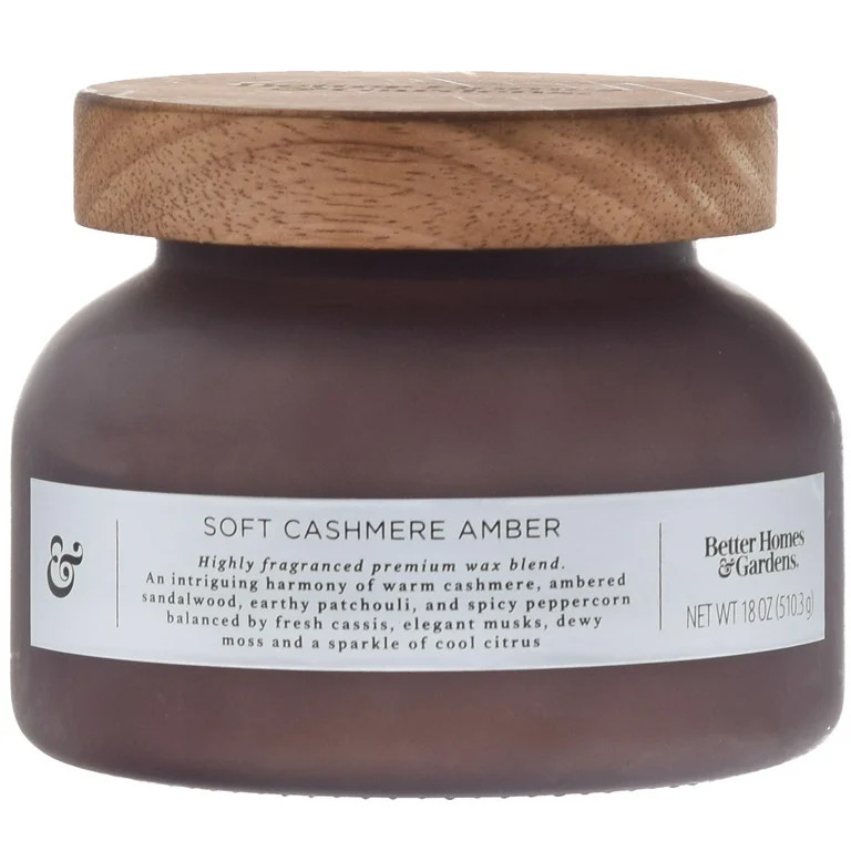 Better Homes & Gardens 18oz Soft Cashmere Amber Scented 2-Wick Bell Jar Candle | Walmart (US)