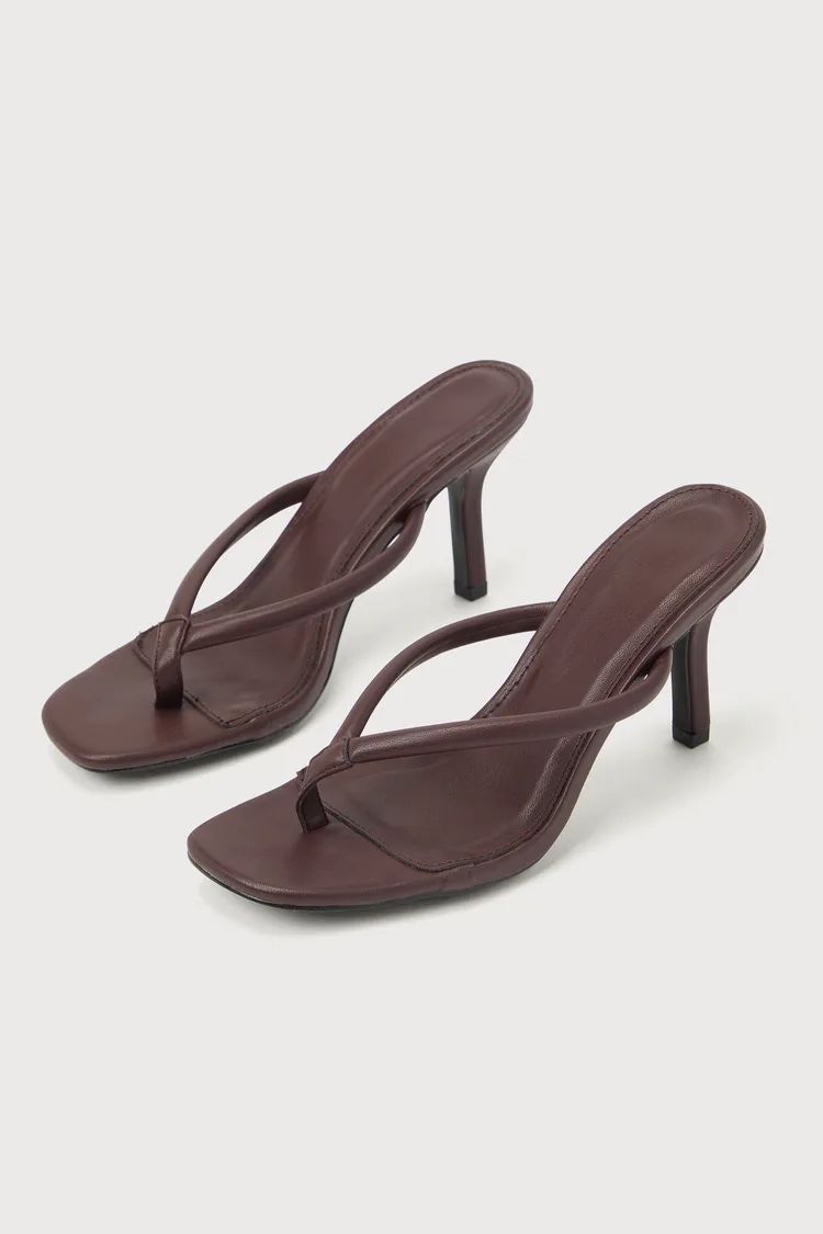 Arbella Cocoa Thong High Heel Sandals | Lulus