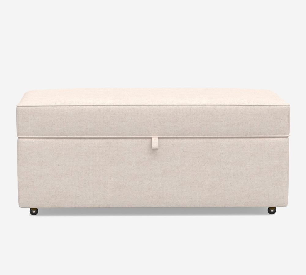 Buchanan Upholstered Cocktail Storage Ottoman | Pottery Barn (US)