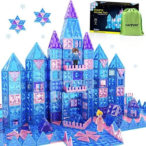 Diamond Magnetic Tiles 102pcs, Magnetic Building Blocks Princess Pretend Play Toys for Kids, Lear... | Amazon (US)