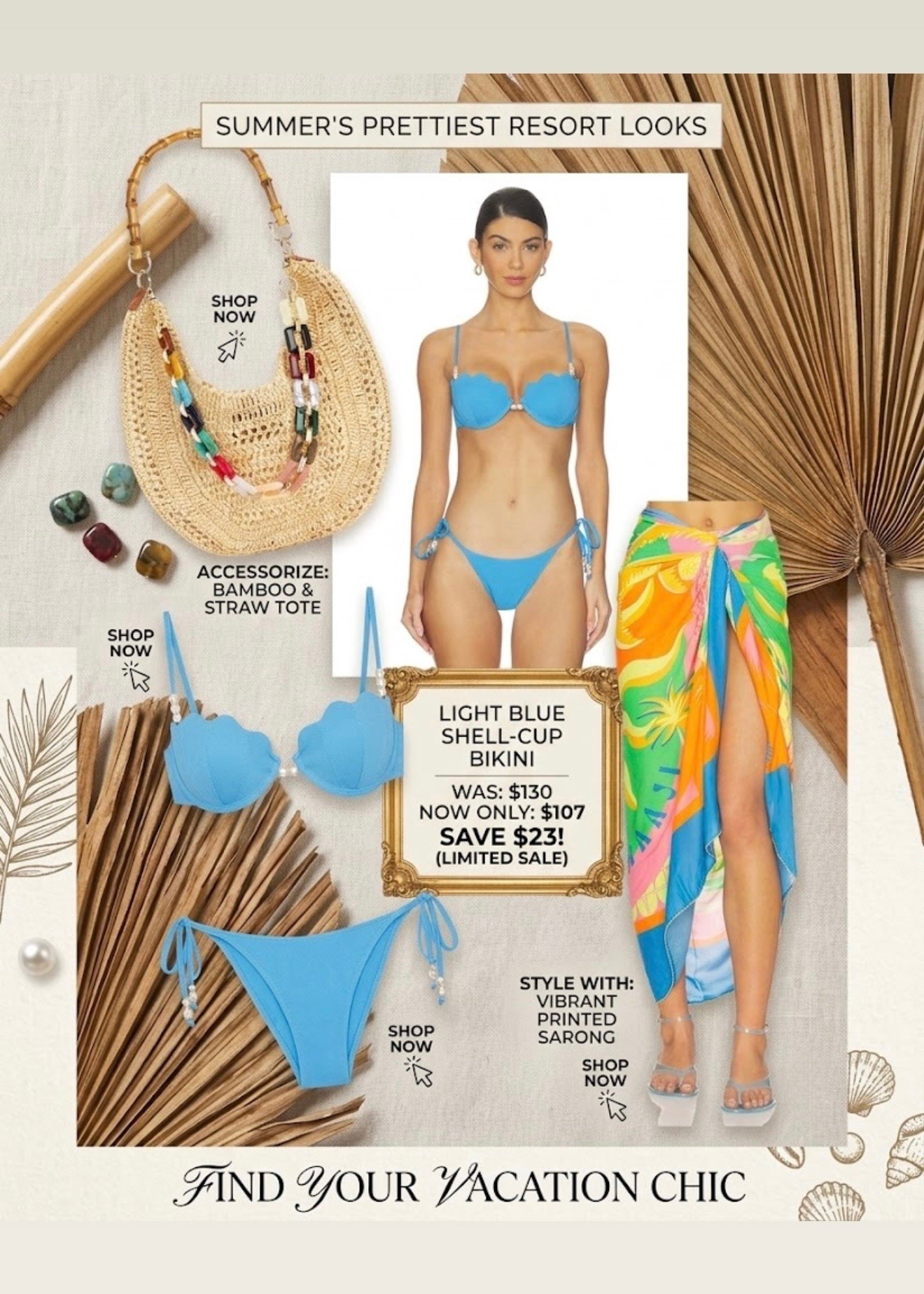 Pretty in Pearls: Scalloped Shell Bikini and Vibrant Sarong Resort Outfit 💙

#LTKootd #LTKTravel #LTKSwim