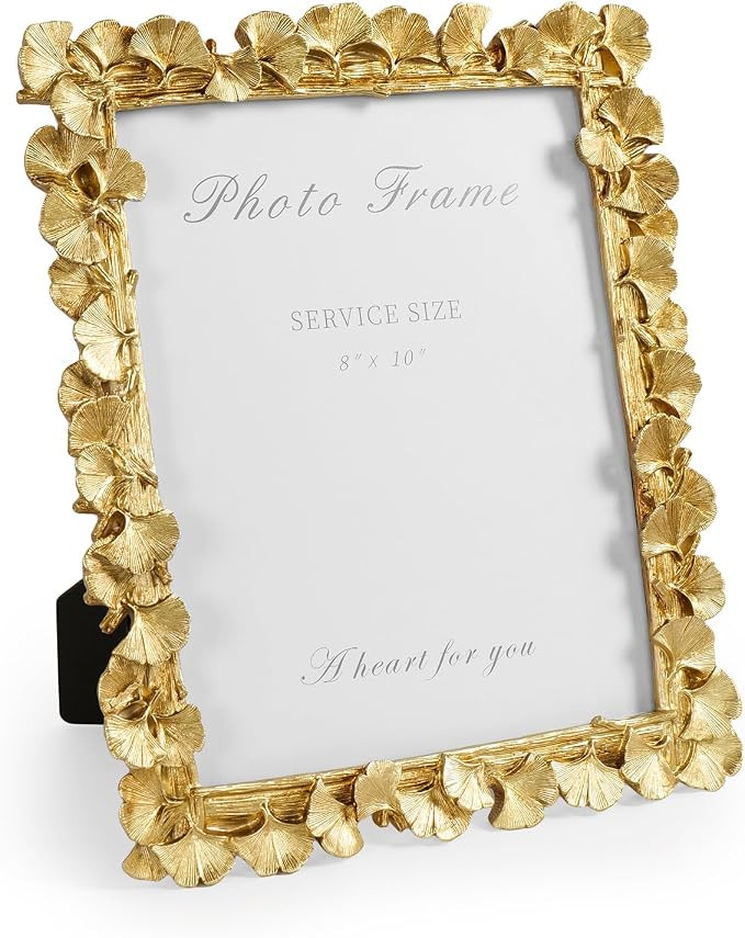 8x10 Picture Frame Gold Picture Frames, Vintage Ornate Frame Leaf Textured Hand-Crafted Resin wit... | Amazon (US)