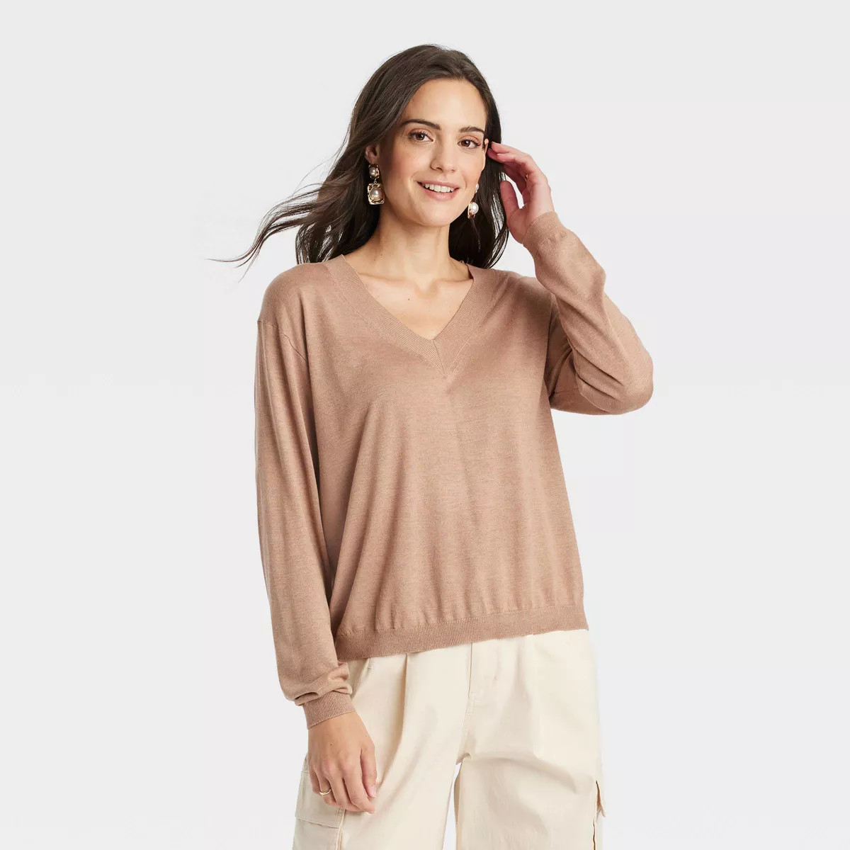 Women's Fine Gauge V-Neck Pullover Sweater - A New Day™ | Target