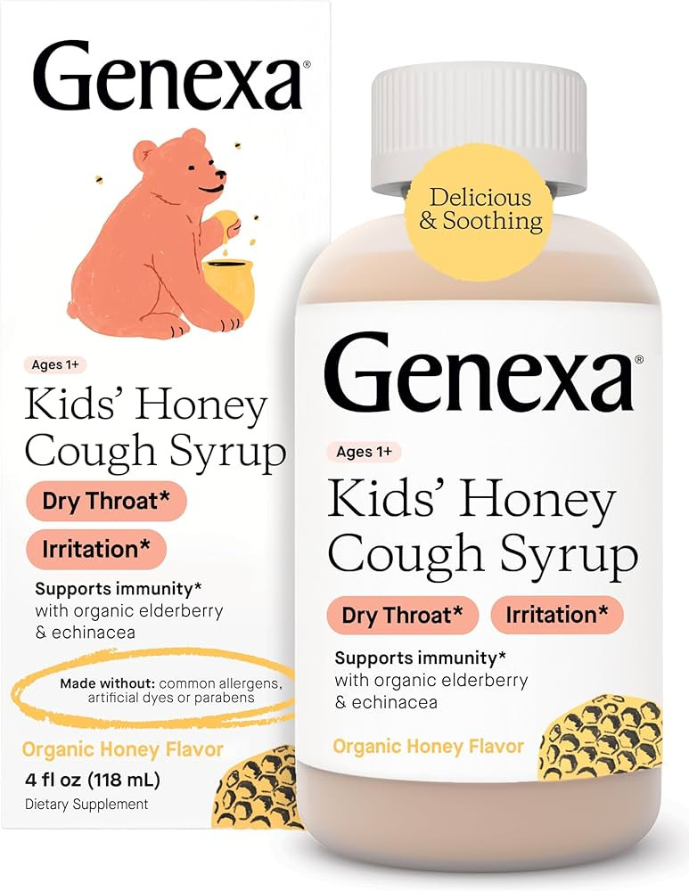 Genexa Kids Honey Cough Syrup | Children's Cough Remedy for Kids 2-11 | Soothing Organic, Natural... | Amazon (US)