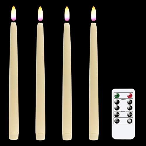 Wondise Flameless Flickering Taper Candles with Remote and Timer, 11 Inch Battery Operated Real W... | Amazon (US)