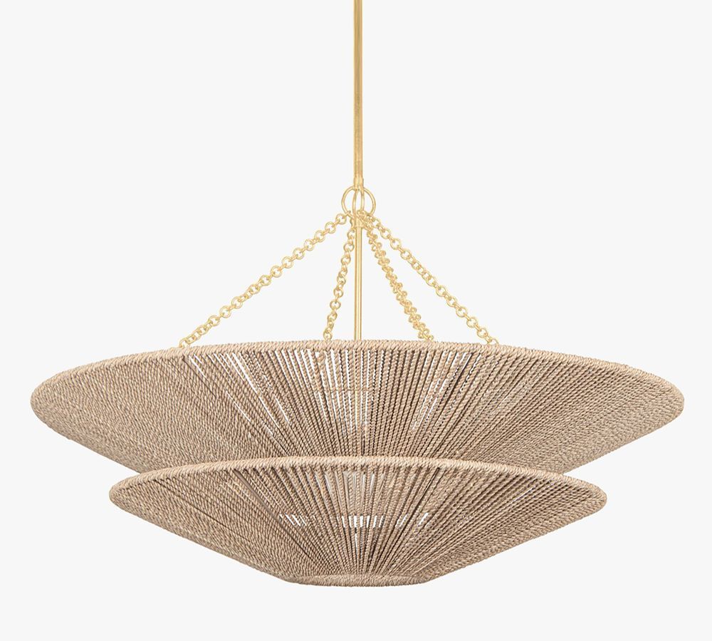 Thea Natural Abaca Rope Chandelier | Pottery Barn (US)