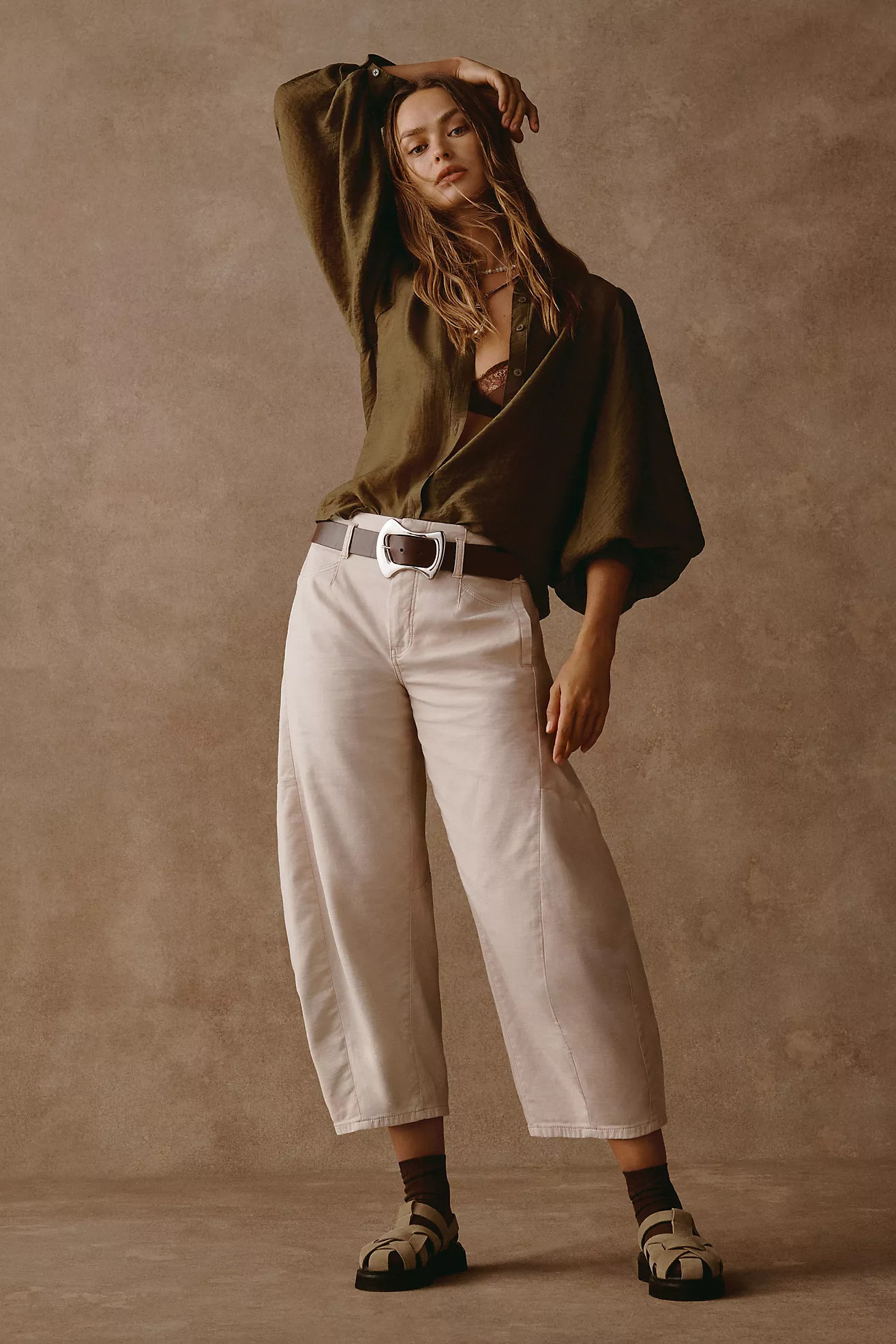 Pilcro Cropped Vintage Barrel Pants | Anthropologie (US)