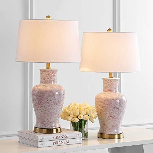 Safavieh Lighting Collection Calli Pink/White 28-inch Bedroom Living Room Home Office Desk Nightstan | Amazon (US)