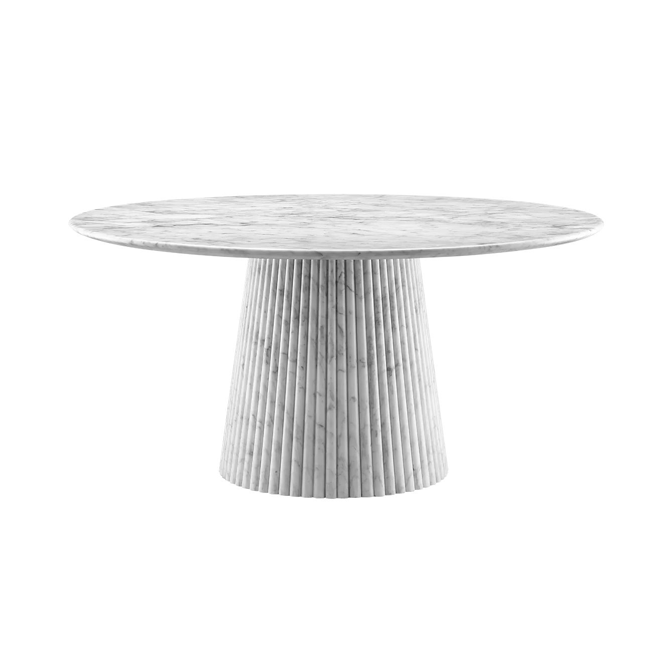 Josiane Fluted Carrara Marble Dining Table | France and Son