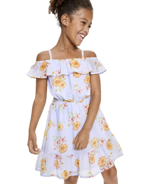 Girls Mommy And Me Floral Ruffle Dress - plume | The Children's Place
