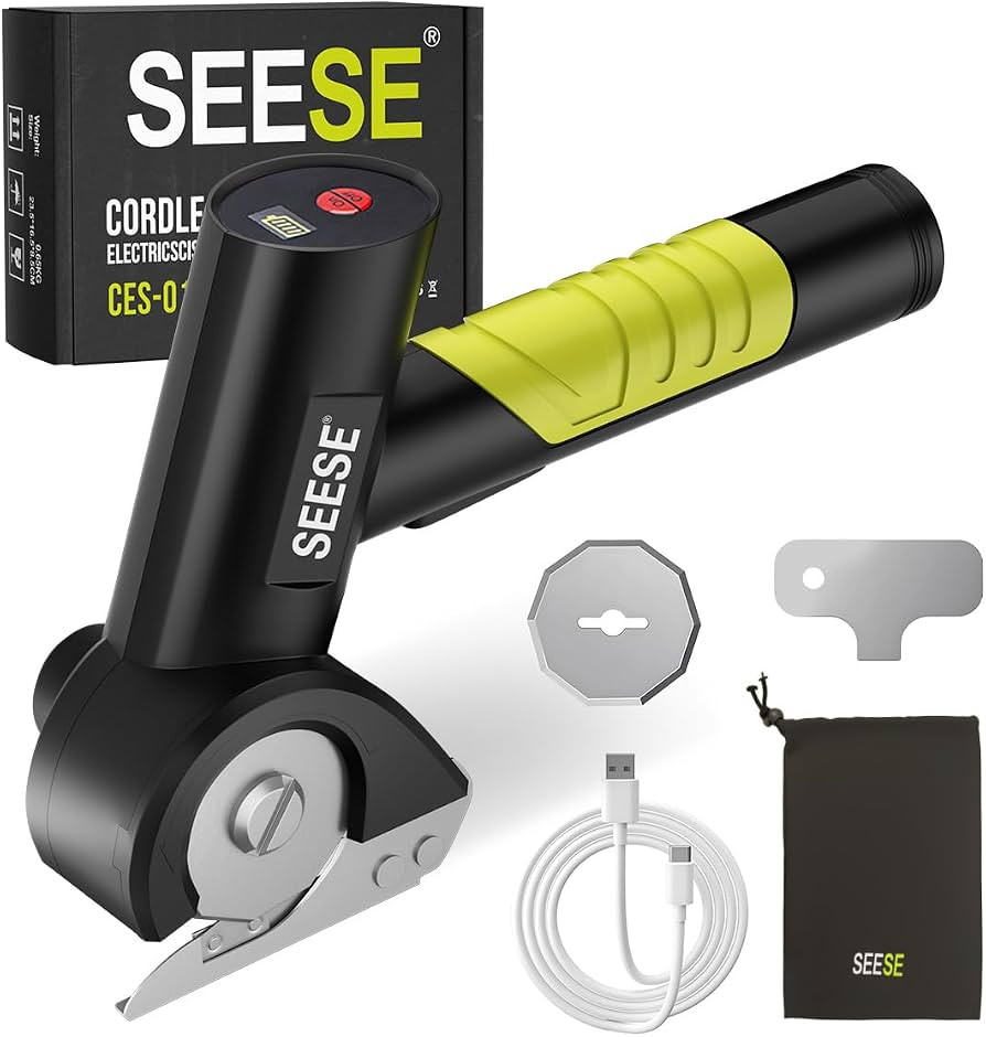 Rechargeable Cordless Electric Scissors: Electric Cardboard Box Cutter with 2 Safety Blades & Sto... | Amazon (US)