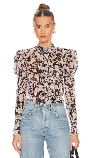 Amielie Floral Blouse in Apricot Floral | Revolve Clothing (Global)