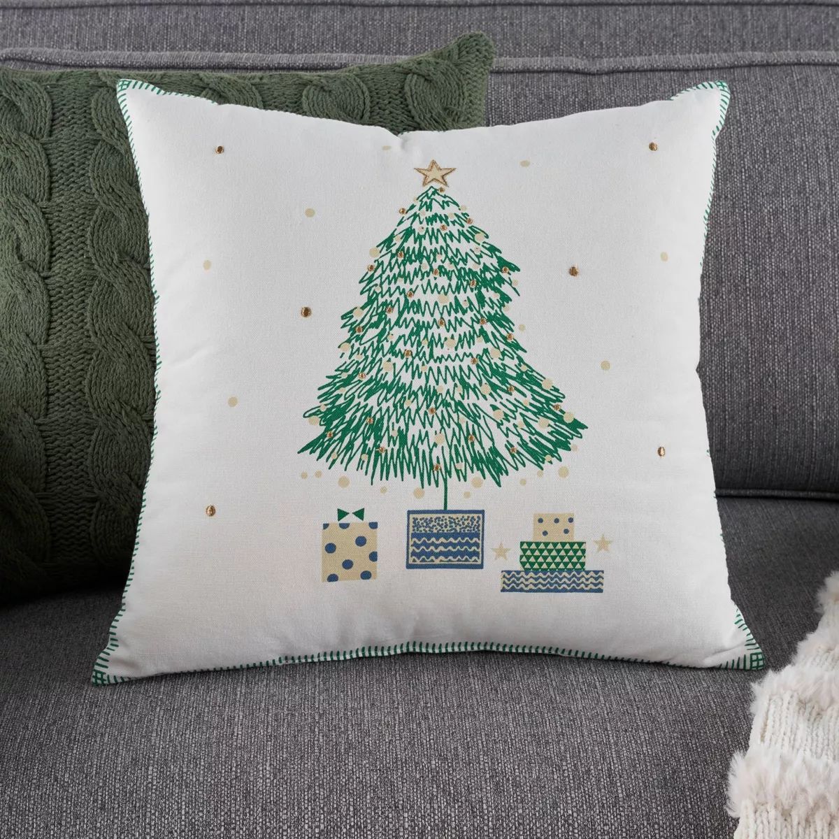 18"x18" Holiday Christmas Tree Indoor Square Throw Pillow - Mina Victory | Target