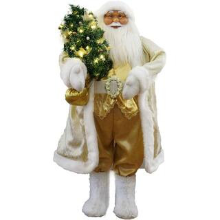 Fraser Hill Farm 3 ft. Music and Motion Santa with Prelit Christmas Tree, Standing Decor, Christm... | The Home Depot
