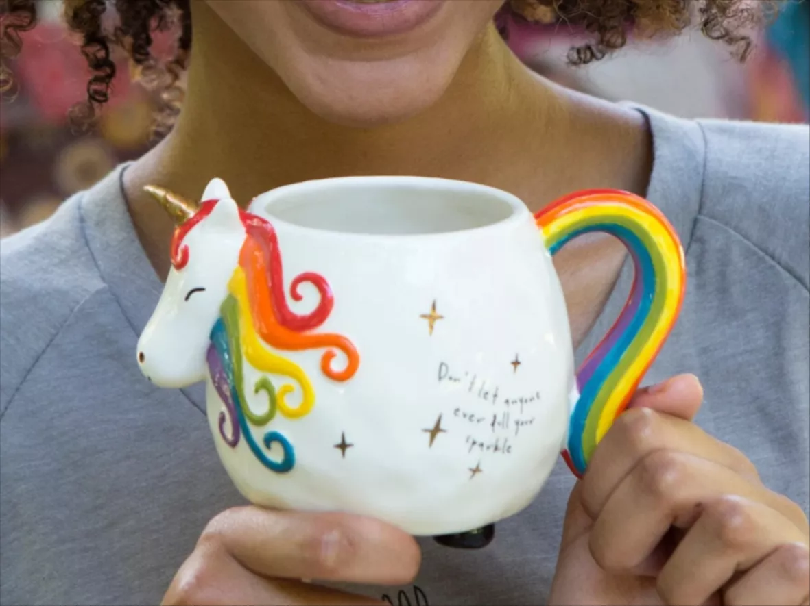 Folk Art Coffee Mug - Matilda The Unicorn Folk Art Coffee Mug - Matilda The Unicorn