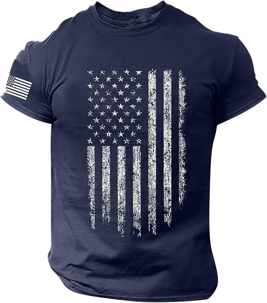 American Flag Shirts for Men Casual American Flag Graphic Patriotic Tshirts 4Th of July Shirts fo... | Amazon (US)
