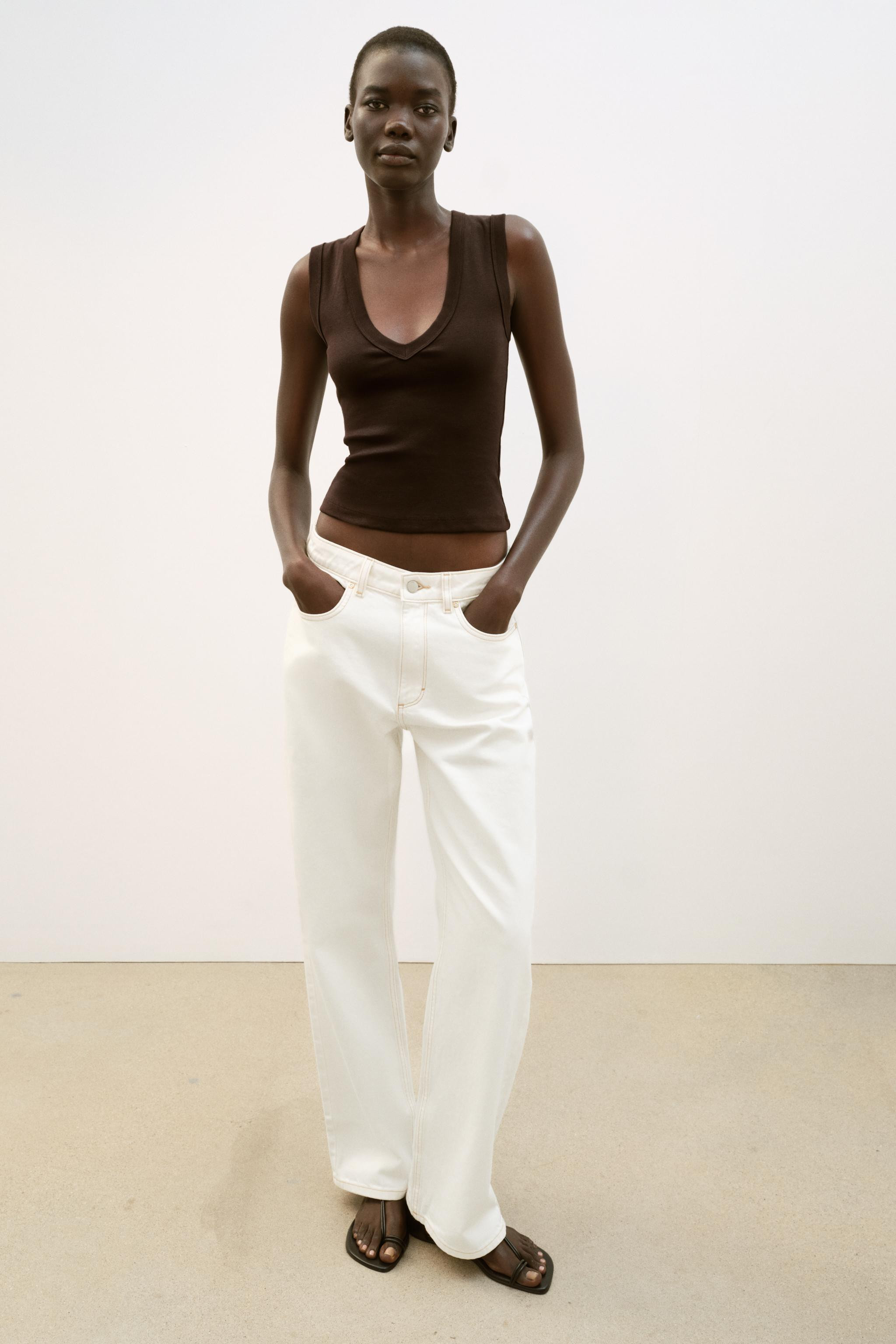 COTTON V-NECK T-SHIRT | Zara US