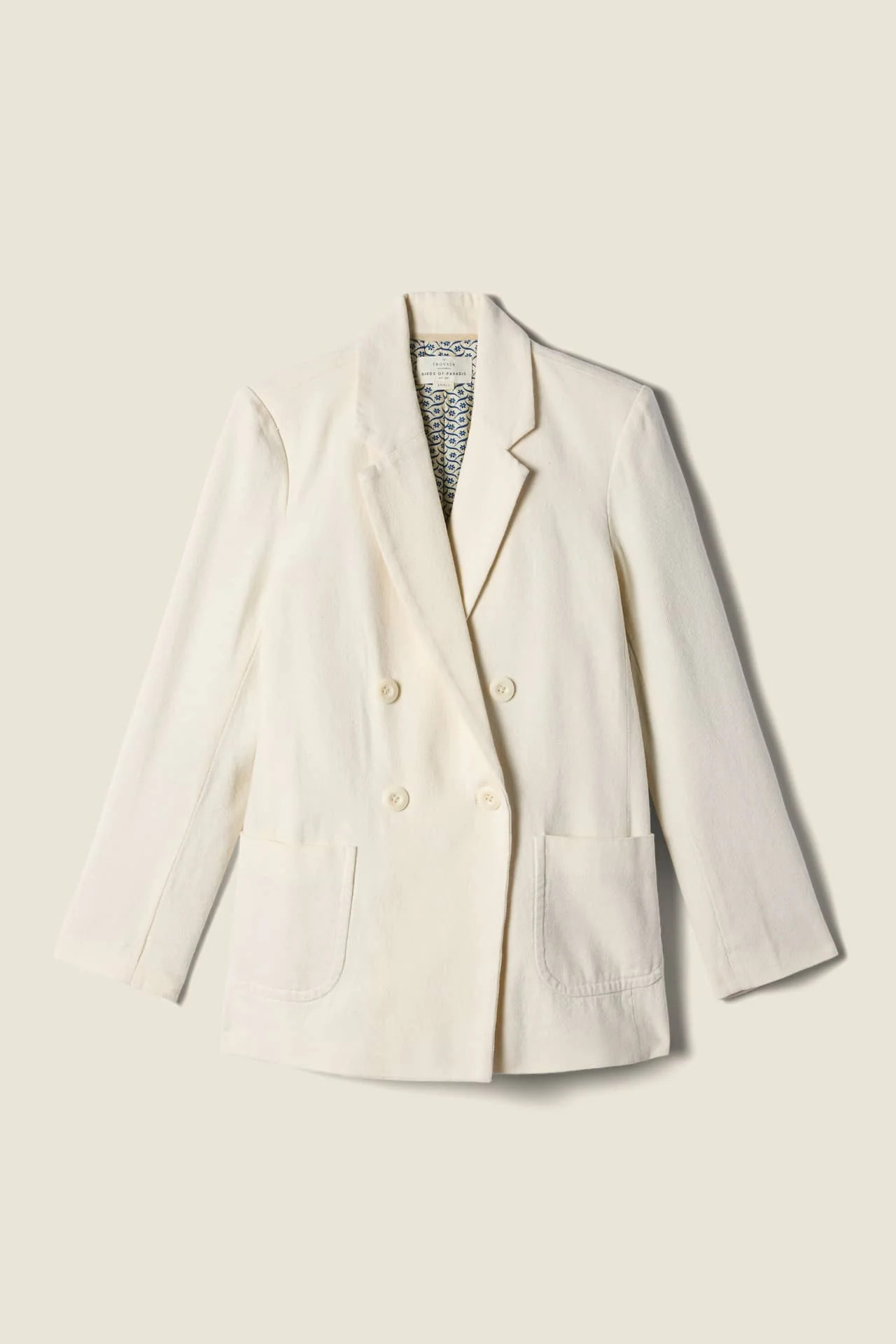 Grant Blazer Ivory Twill | TROVATA