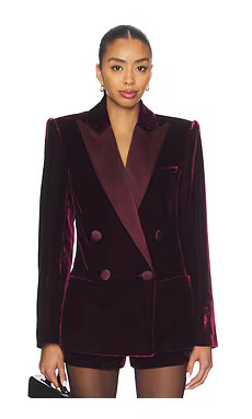 retrofete Reffie Velvet Blazer in Port from Revolve.com | Revolve Clothing (Global)