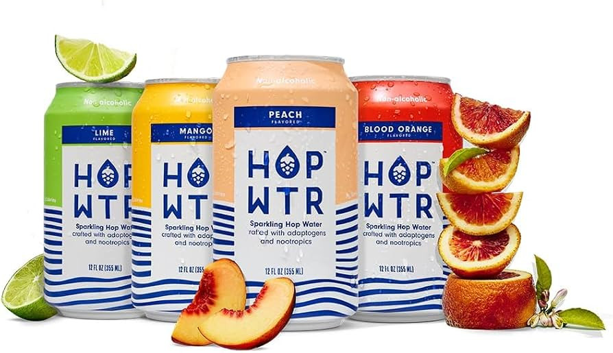 HOP WTR Sparkling Hop Water, Variety Pack 12 Pack, Sugar Free, Low Carb Non Alcoholic Drinks, NA ... | Amazon (US)