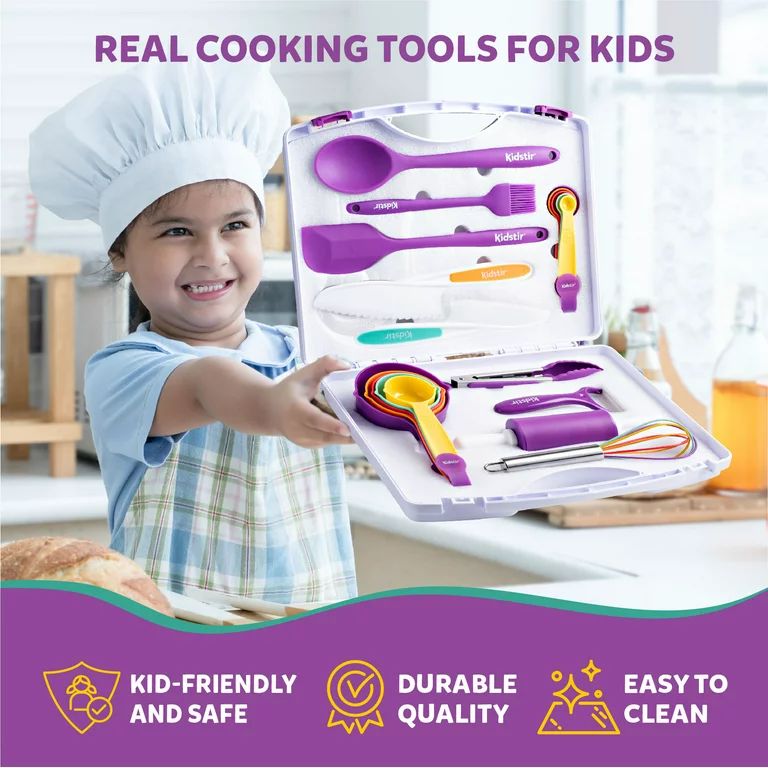 Kids Cooking Sets Real 34 Piece Baking Set For Kids With Organizer Carrying Case, Kid Cooking Gif... | Walmart (US)