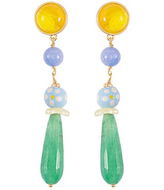Mignonne Gavigan Adriana Resort Linear Earrings - Green Multi | Dillard's