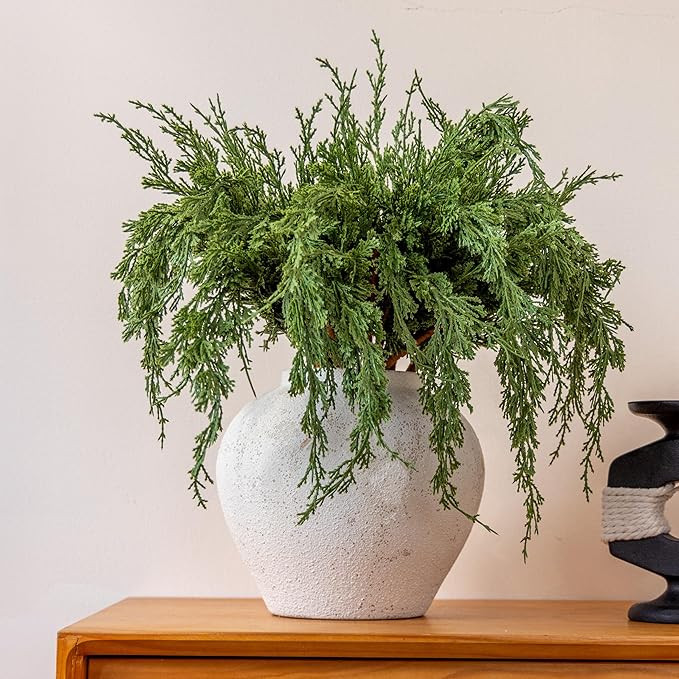 MISSPIN 12 Pcs 22.3 Inches Artificial Christmas Cypress Branches, DIY Crafts Faux Branches for Xm... | Amazon (US)