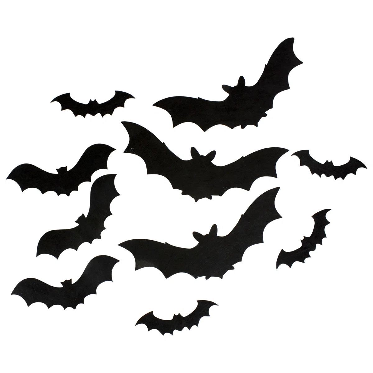 Set Of 10 Black Halloween Posable Felt Bats | Wayfair North America