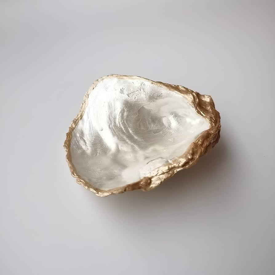 LFaize Oyster Shell Decor, Ring Dish, Bridal Gift, Jewelry holder, Bridal Shower Favors, engageme... | Amazon (US)