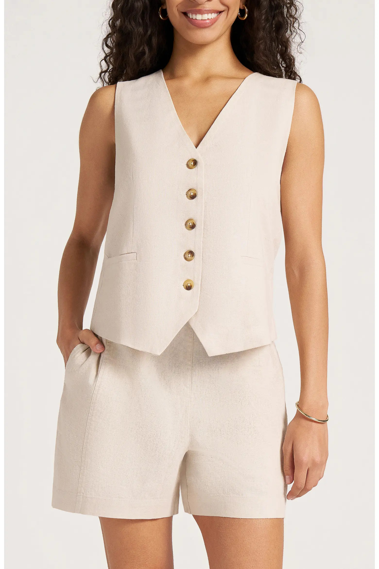 Davenport Linen Blend Vest (Women) | Nordstrom | Nordstrom