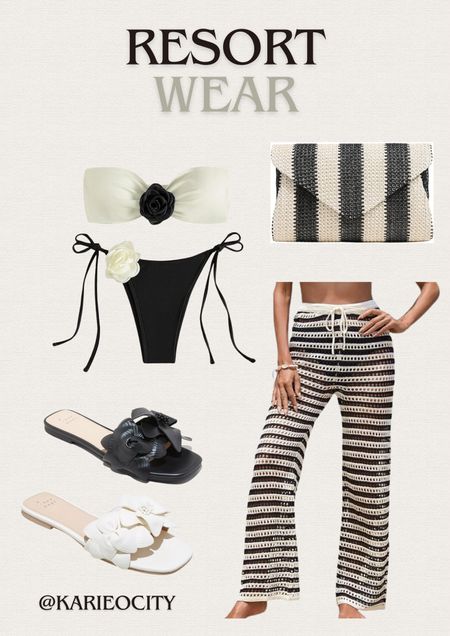 Resort Wear 🖤🤍

Love the black & white swimsuit , pants , & purse . I’m seeing a lot of this color combo this Summer. 

#LTKFindsUnder50 #LTKFindsUnder100 #LTKSwim