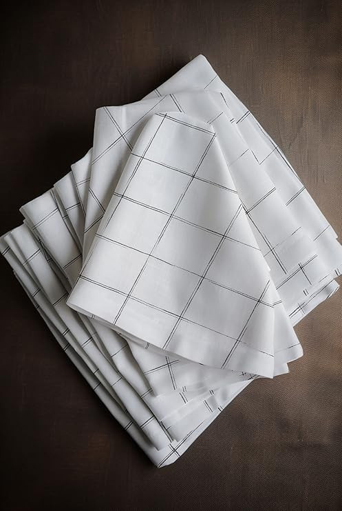 Laulgpoha Set of 6 Pure Linen Napkins - 20 Inches Oversize Napkins - Reusable Cloth Napkins for D... | Amazon (US)