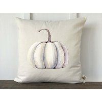 Farmhouse Fall Ivory Watercolor Pumpkin Pillow Cover, Thanksgiving Decor, Fall Decor, Decorative Couch Pillow, Sofa Pillow, Custom Pillow | Etsy (US)