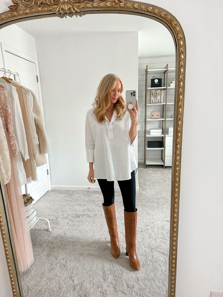 Cozy and simple look for a casual day. Love pairing a neutral top with these Spanx leggings. Use code AMANDAJOHNXSPANX to save 10% on your order! 

#LTKstyletip #LTKSale #LTKSeasonal