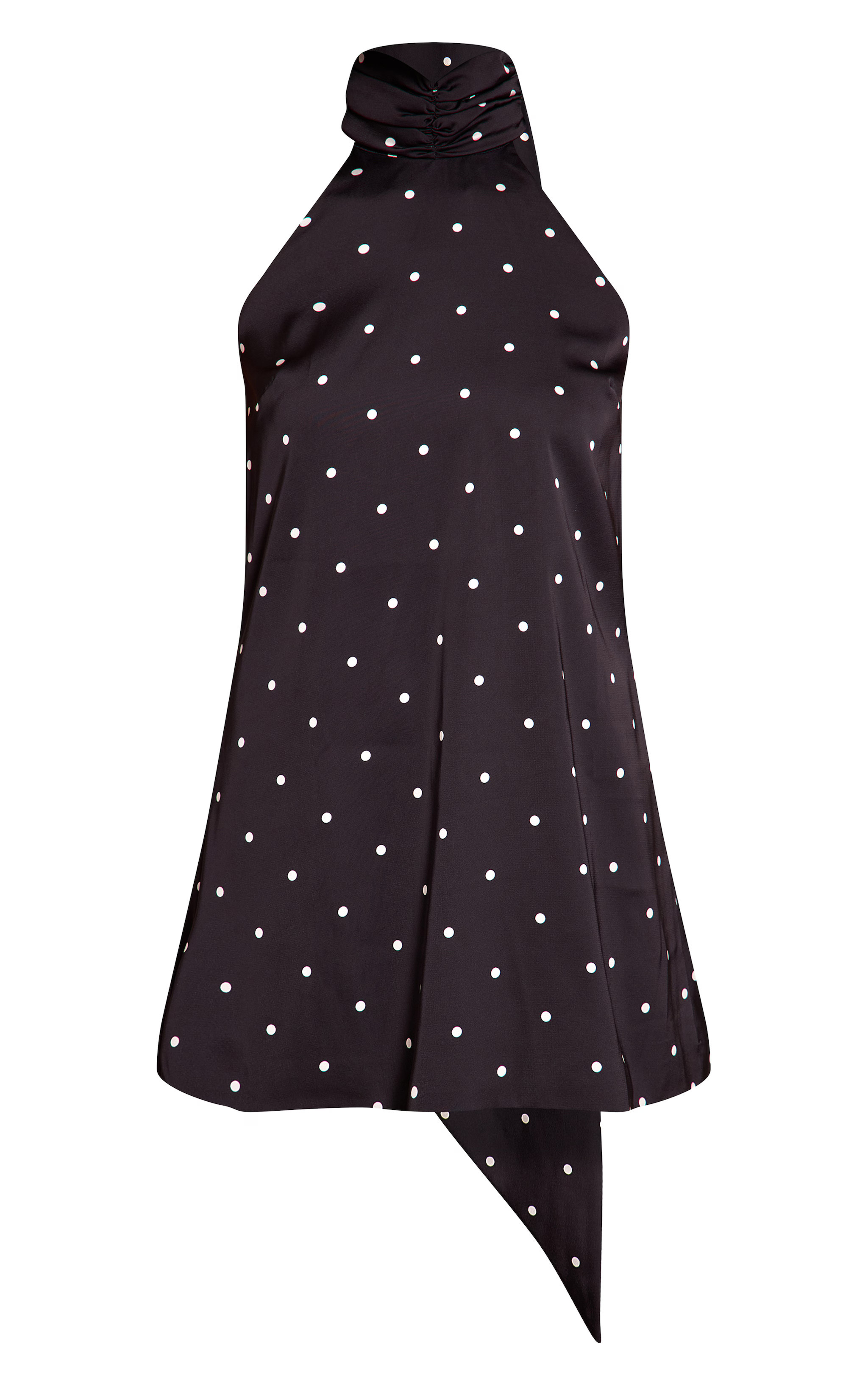 Black Satin Poka Dot Scarf Mini Dress | PrettyLittleThing UK