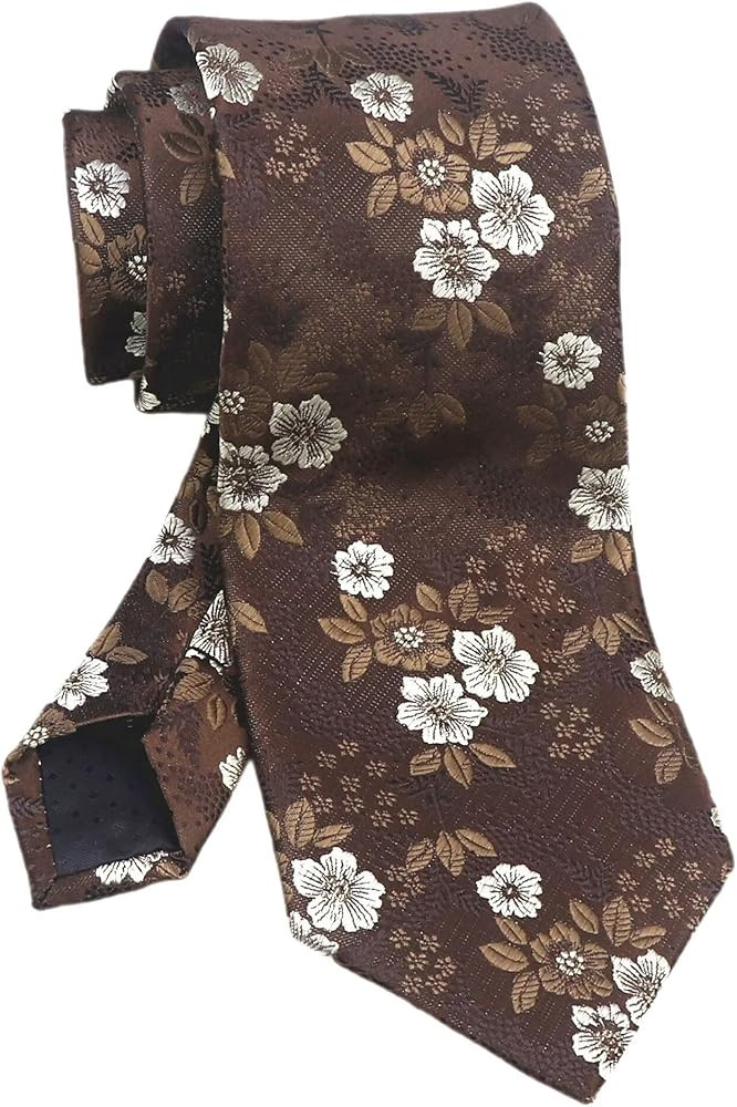 Men's Floral Ties Cravat Jacquard Luxury Formal Wedding Neckties for Groomsmen | Amazon (US)