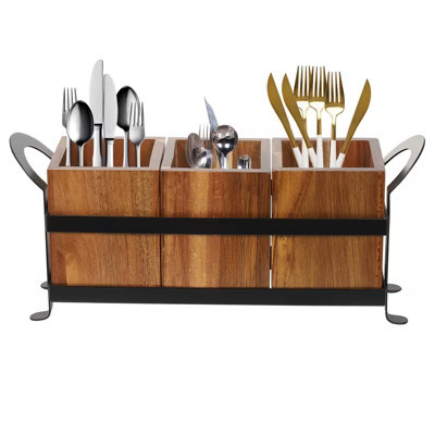 YIYIBYUS Utensil Cutlery Holder, Wooden Utensil Organizer, Rustic Kitchen Utensil Organizer | Target