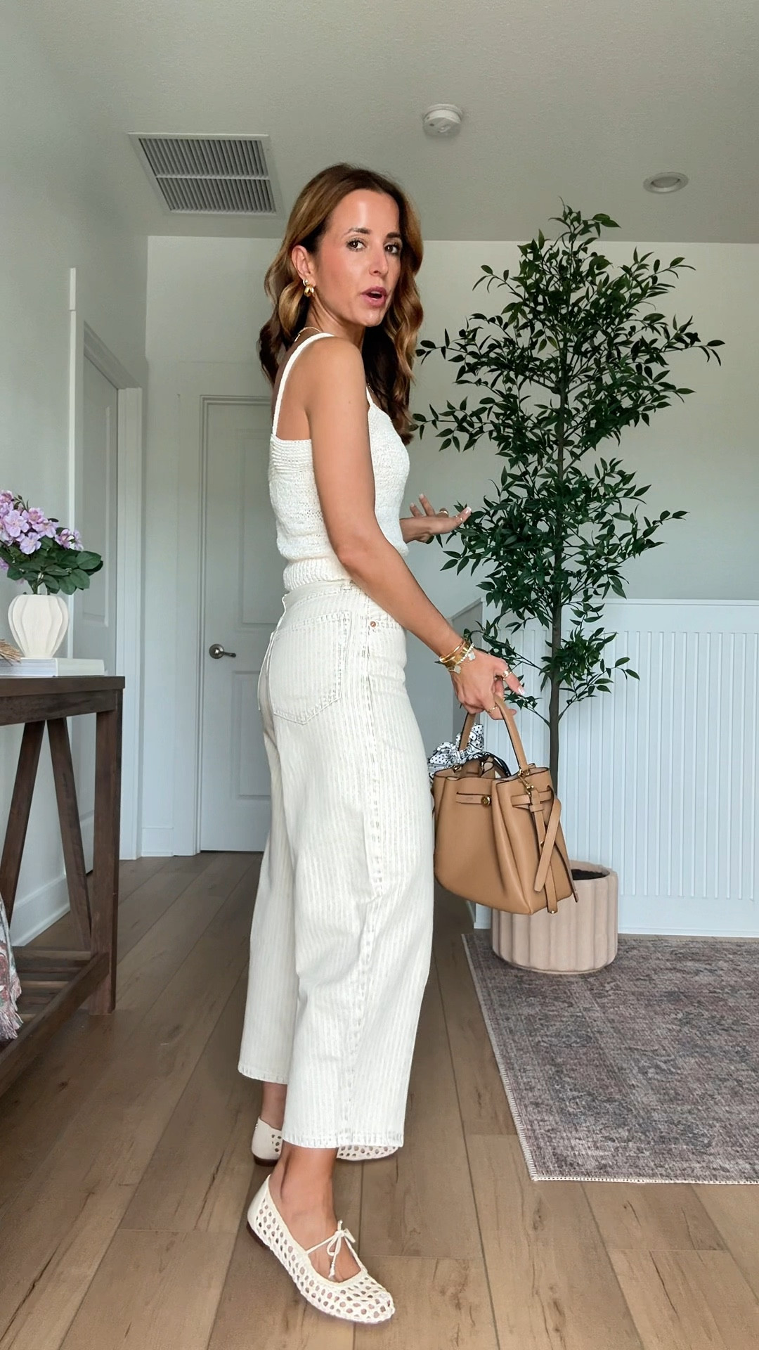 New Target arrivals for spring and summer! Sqeater tank in XS. Barrel leg jeans in 00 short. Casual outfit. Elevated casual outfit. Mom outfit. Neutral spring outfit. Summer outfit. 

#LTKgrwm #LTKPetite #LTKootd