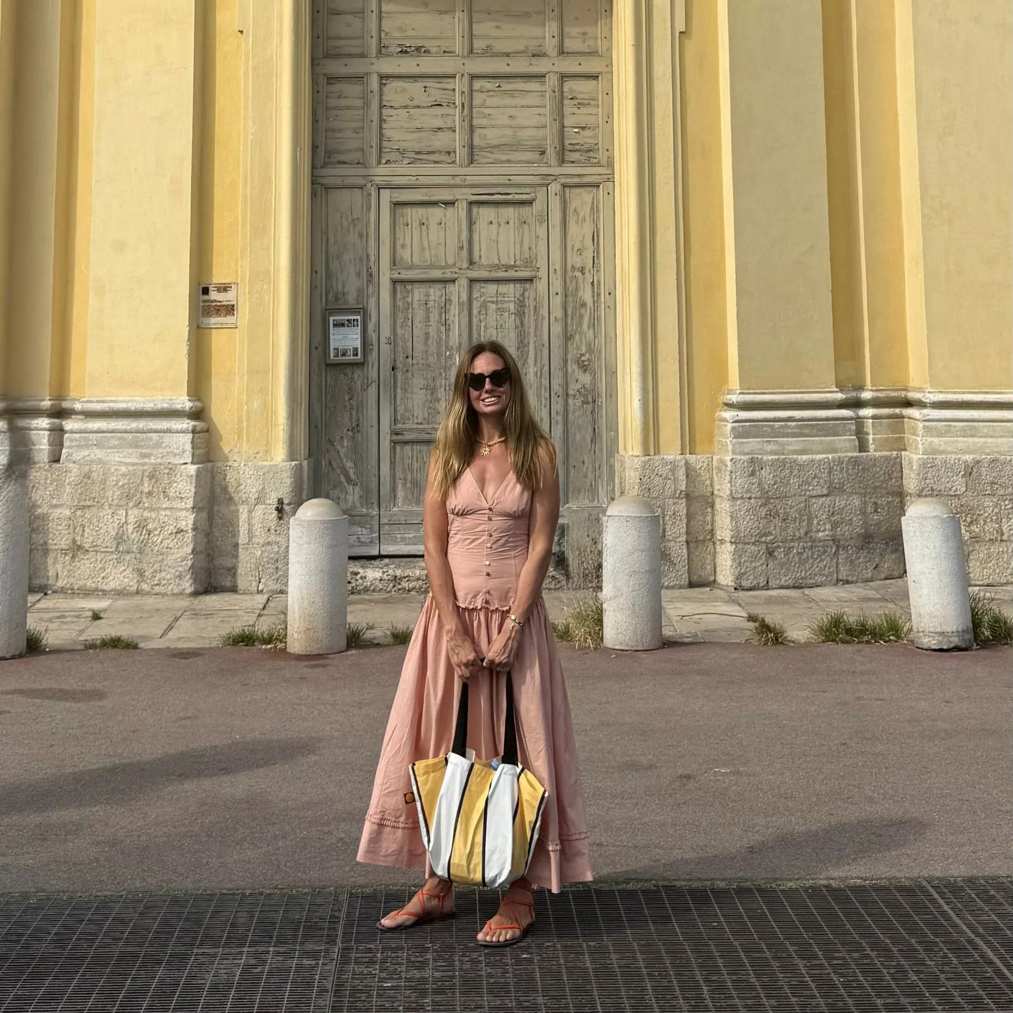 Mini Butter Yellow Striped Contents Bag | The Contents Bag