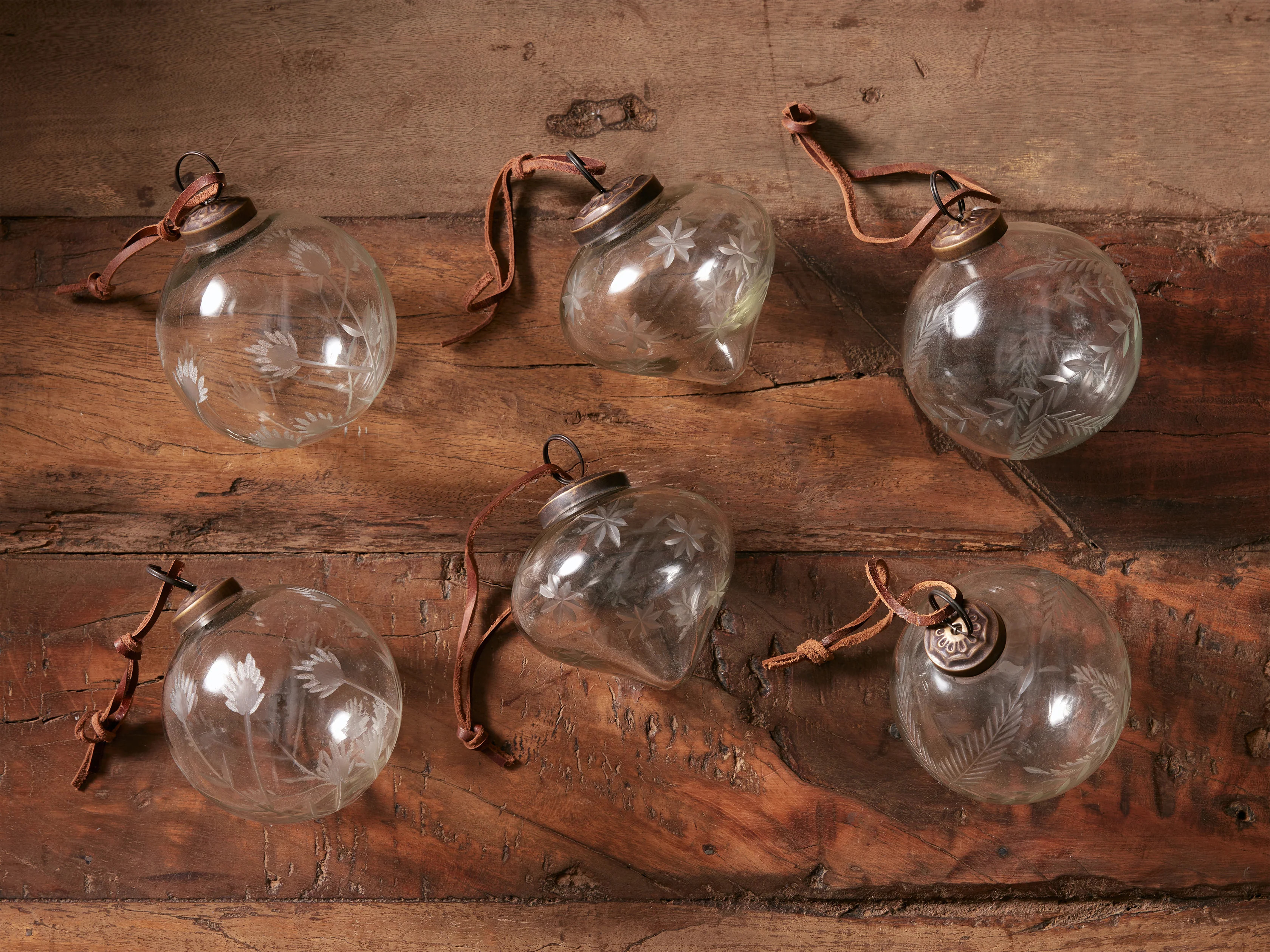 Etched Ornaments (Set of 6) | Arhaus