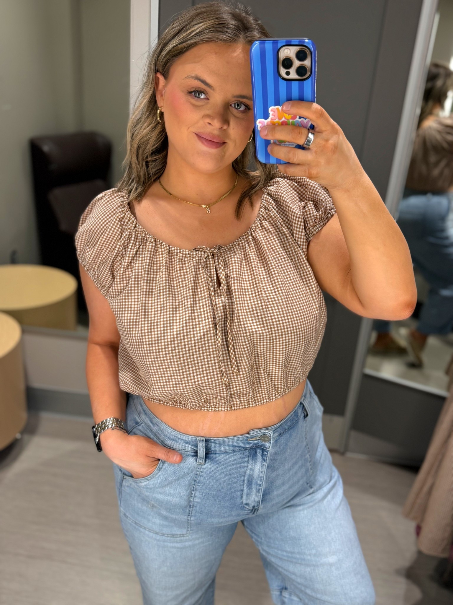 🤎 This gingham top is the perfect mix of feminine + easy, and it pairs so good with light wash denim. Such a cute everyday look that still feels put together ✨ #LTKStyle #LTKFinds #TargetStyle #TargetFinds #MomStyle #CasualChic #SpringOutfit #GinghamStyle #EverydayLook #AffordableFashion

#LTKootd #LTKU #LTKMidsize