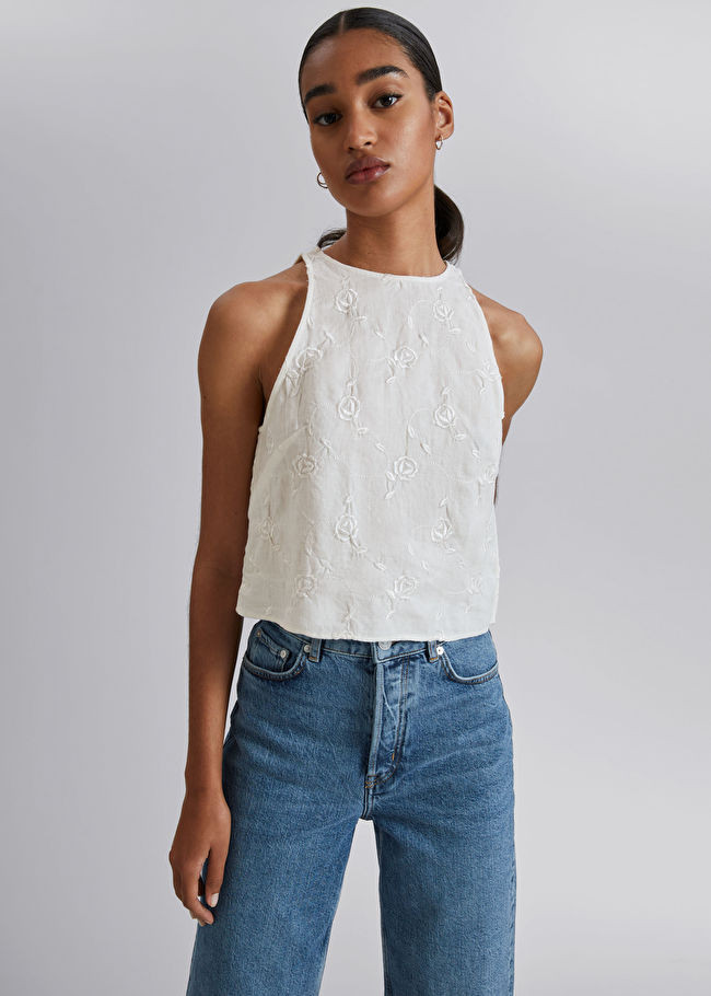 Linen Round Neck Cropped Top | & Other Stories (EU + UK)