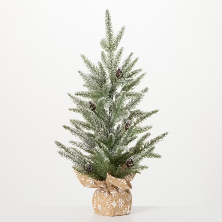 Artificial Pine Tree In Burlap Sack Green 25.5"H | Target