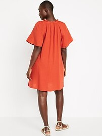 Crinkle Gauze Mini Swing Dress | Old Navy (US)