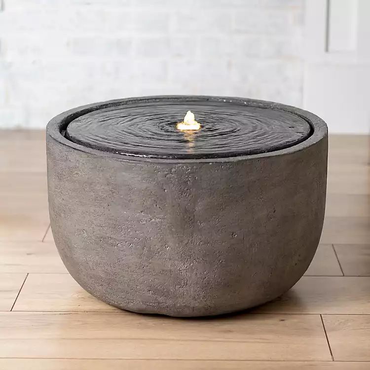 New! Round Gray Resin Outdoor Fountain | Kirkland's Home