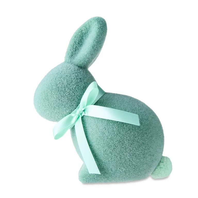 Easter Green Flocked Bunny Decor, 9 in, by Way To Celebrate | Walmart (US)