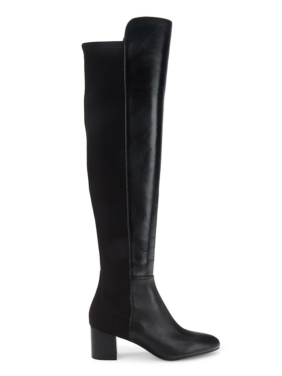 Stuart Weitzman Women's Gillian Leather Block Heel Knee-High Boots - Black - Size 7 | Saks Fifth Avenue OFF 5TH