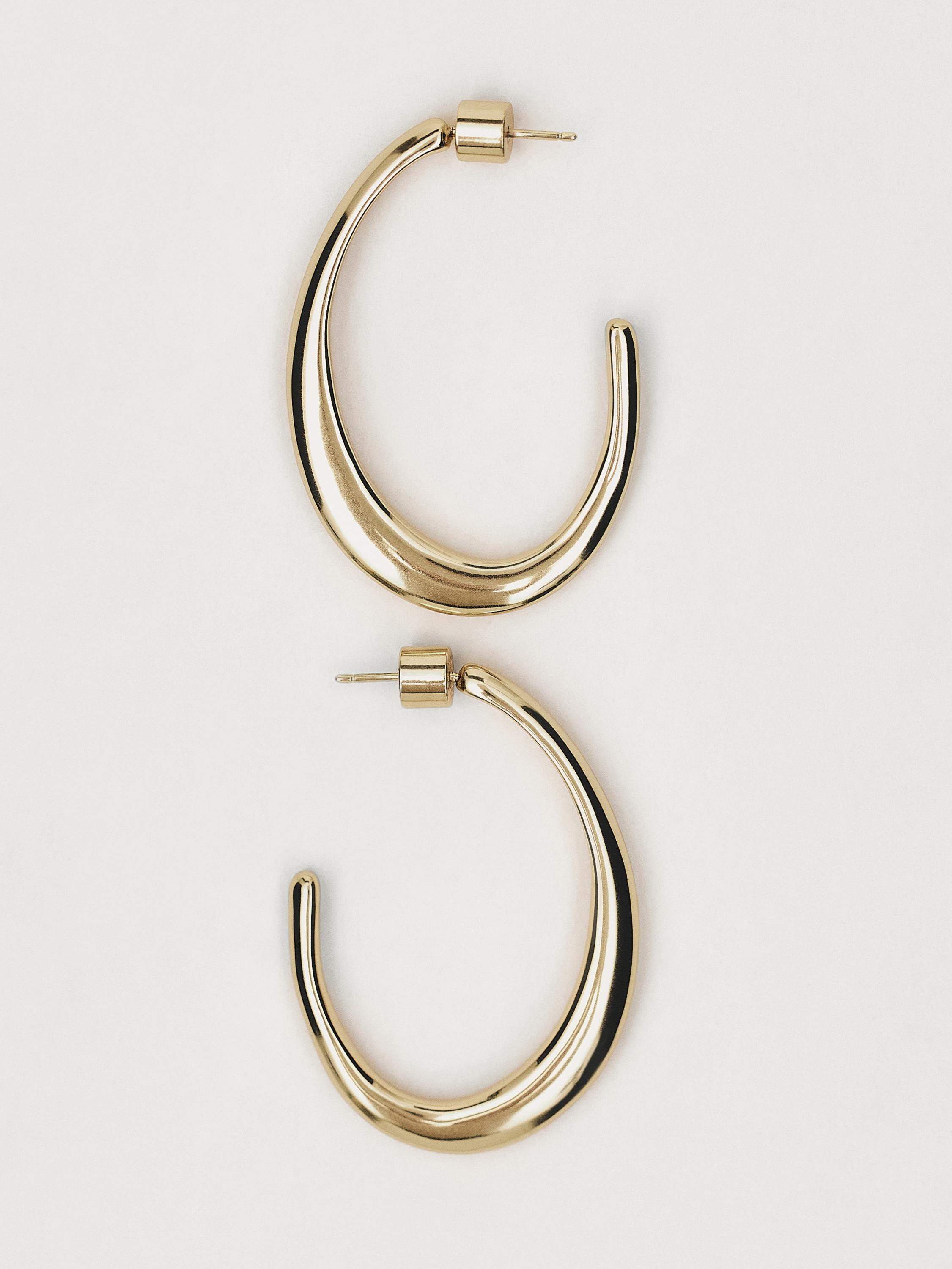 Thin hoop earrings | Massimo Dutti UK