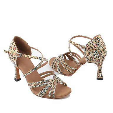 Women's Latin Shoes Salsa Shoes Dance Shoes Professional ChaCha Rumba Glitter Crystal Sequined Je... | Lightinthebox