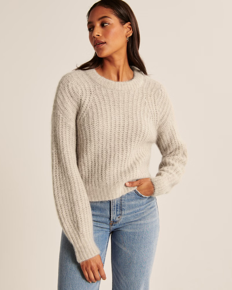 Women's Alpaca-Blend Crew Sweater | Women's Clearance | Abercrombie.com | Abercrombie & Fitch (US)